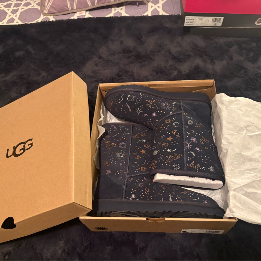 UGG Navy Ankle Boots with Starry Pattern